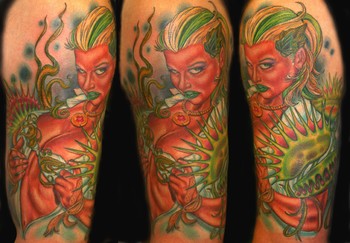 Tattoos - Tim Harris - Poison Ivy and Venus Fly Traps